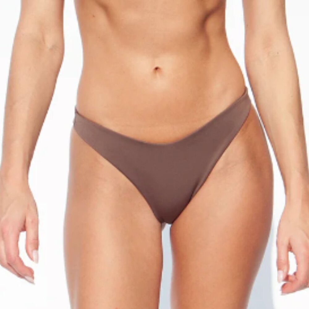 NWT Left on Friday Dip Bottom Swimwear in Stormy (Deep Taupe) size Medium